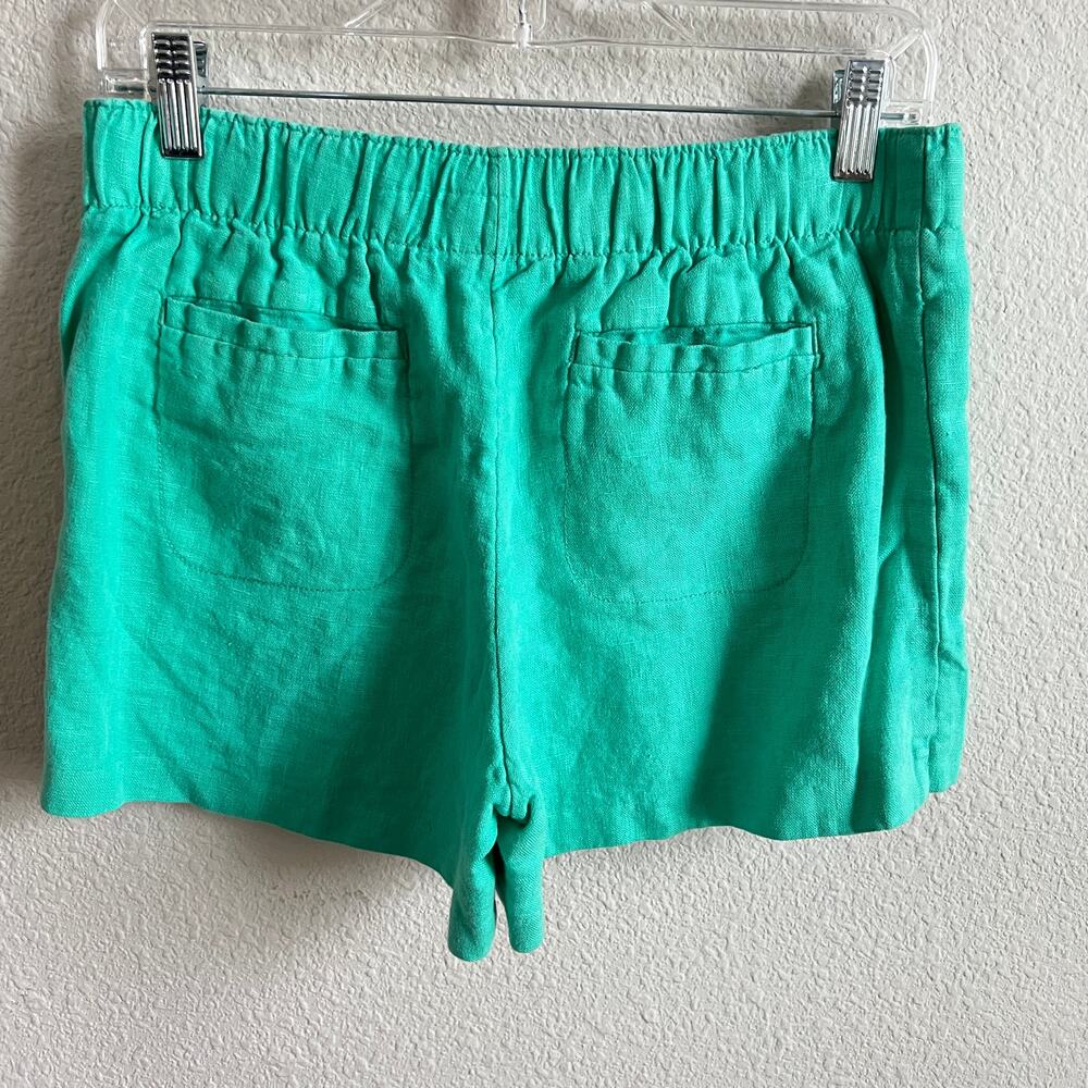 Lilly Pulitzer Green Lilo 4" Linen Shorts Women's M Pull On Palm Beach Chic - Picture 4 of 7